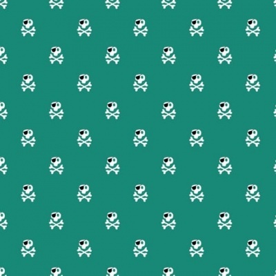 Pirates | Skulls | Green | Poppy Fabrics