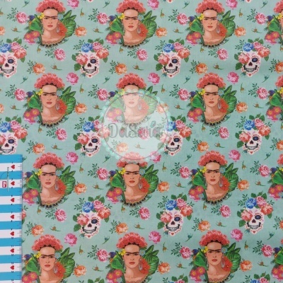 Frida Kahlo and Skulls | Teal