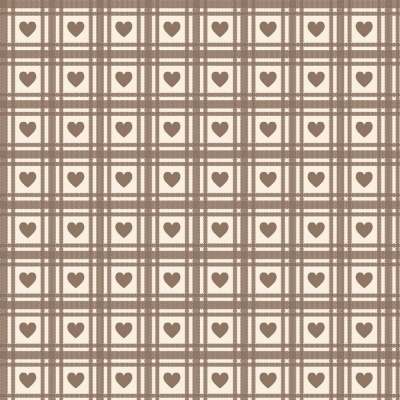 CORAÇÕES QUADRICULADOS :: CASTANHO | BASICS COUNTRY | FABRICART