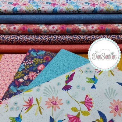 HUMMINGBIRD :: STRIPY FLOWERS | DARK BLUSH