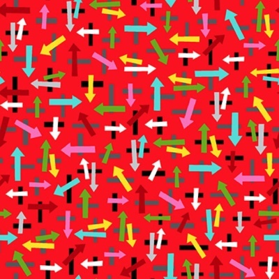 Arrow Signs - Red | Roamin' Holiday | Studio e Fabrics