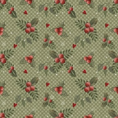 Azevinho - Fundo Verde | Fuxicos e Fricotes