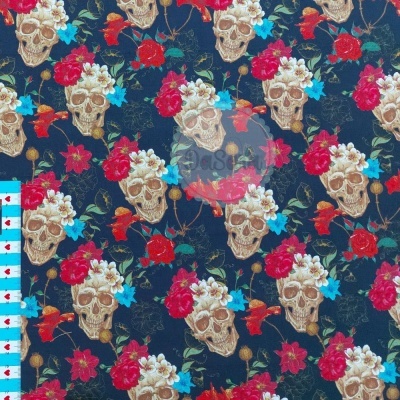 Skulls and Flowers | Black