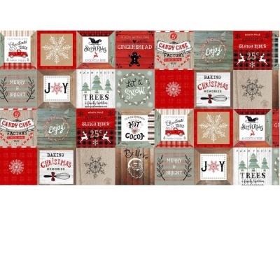 Christmas Memories | Vintage Motifs in Blocks - Multi | Studio e Fabrics
