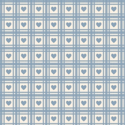 CORAÇÕES QUADRICULADOS :: HORTÊNCIA | BASICS COUNTRY | FABRICART