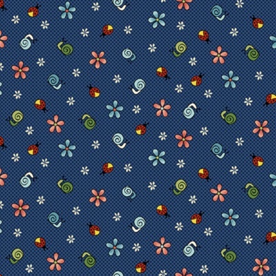 Backyard Happenings | Snails - Navy | Henry Glass