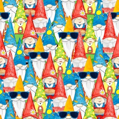 Fat Quarter - Hangin’ With My Gnomies | Gnome Collage | Blank Quilting