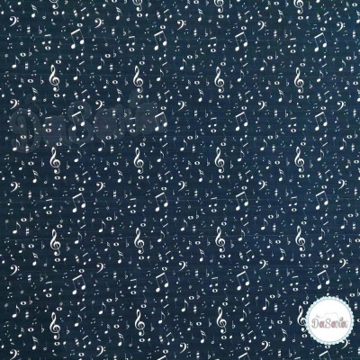 Fat Quarter - Notas Musicais | Preto