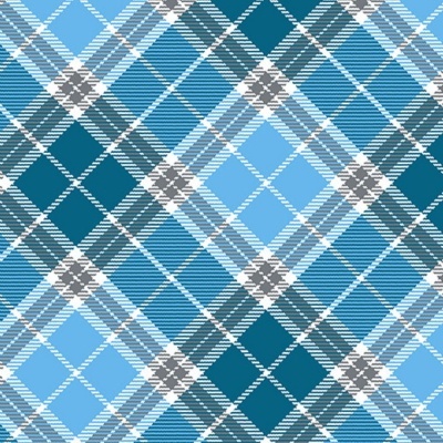 Plaid | Cyan :: Pups in the Garden | Henry Glass