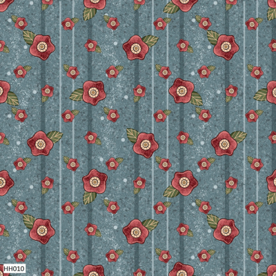 Flores - Fundo Azul | Fuxicos e Fricotes