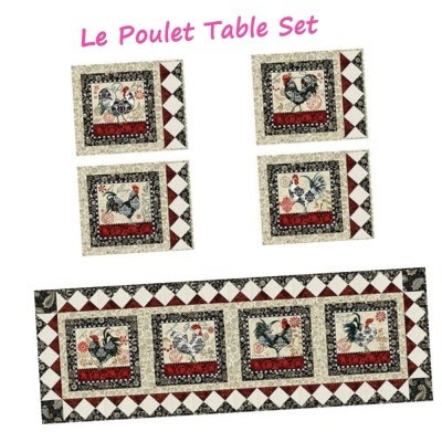 Le Poulet | Rooster Blocks - Cream | Studio e Fabrics