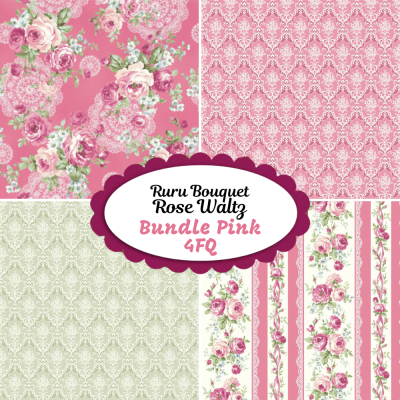 Bundle 4 FQ - Pink | Ruru Bouquet - Rose Waltz | Quilt Gate Bundle 4 FQ - Pink | Ruru Bouquet - Rose Waltz | Quilt Gate