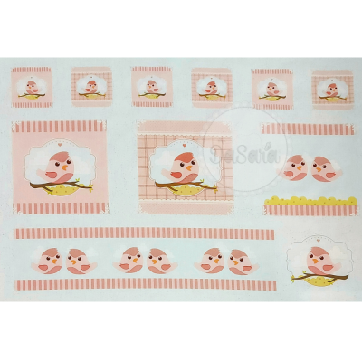 Painel Passarinhos - Rosa | Crismazzer