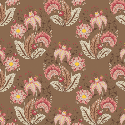Floral Jacobean :: Marrom | Fabricart