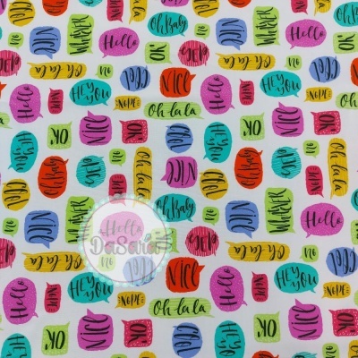 Fat Quarter - Text Box! | Multicolor