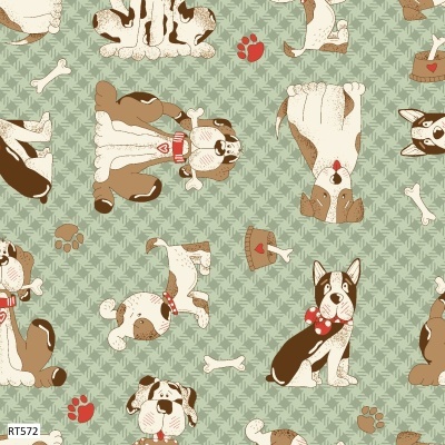 Cães - Fundo Verde | Pets | Fuxicos e Fricotes