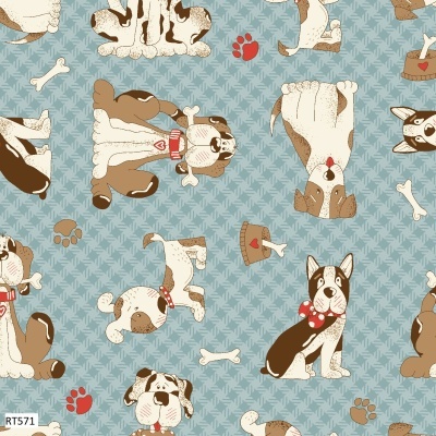 Cães - Fundo Azul | Pets | Fuxicos e Fricotes