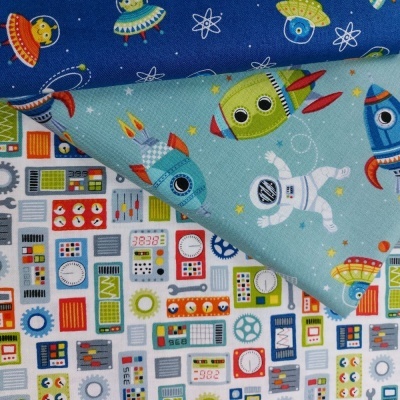 Outer Space | Scene - Teal | Makower UK