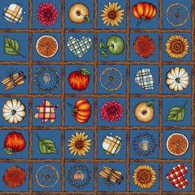 Fat Quarter | Sweater Weather | Patches - Blue | Maywood Studio