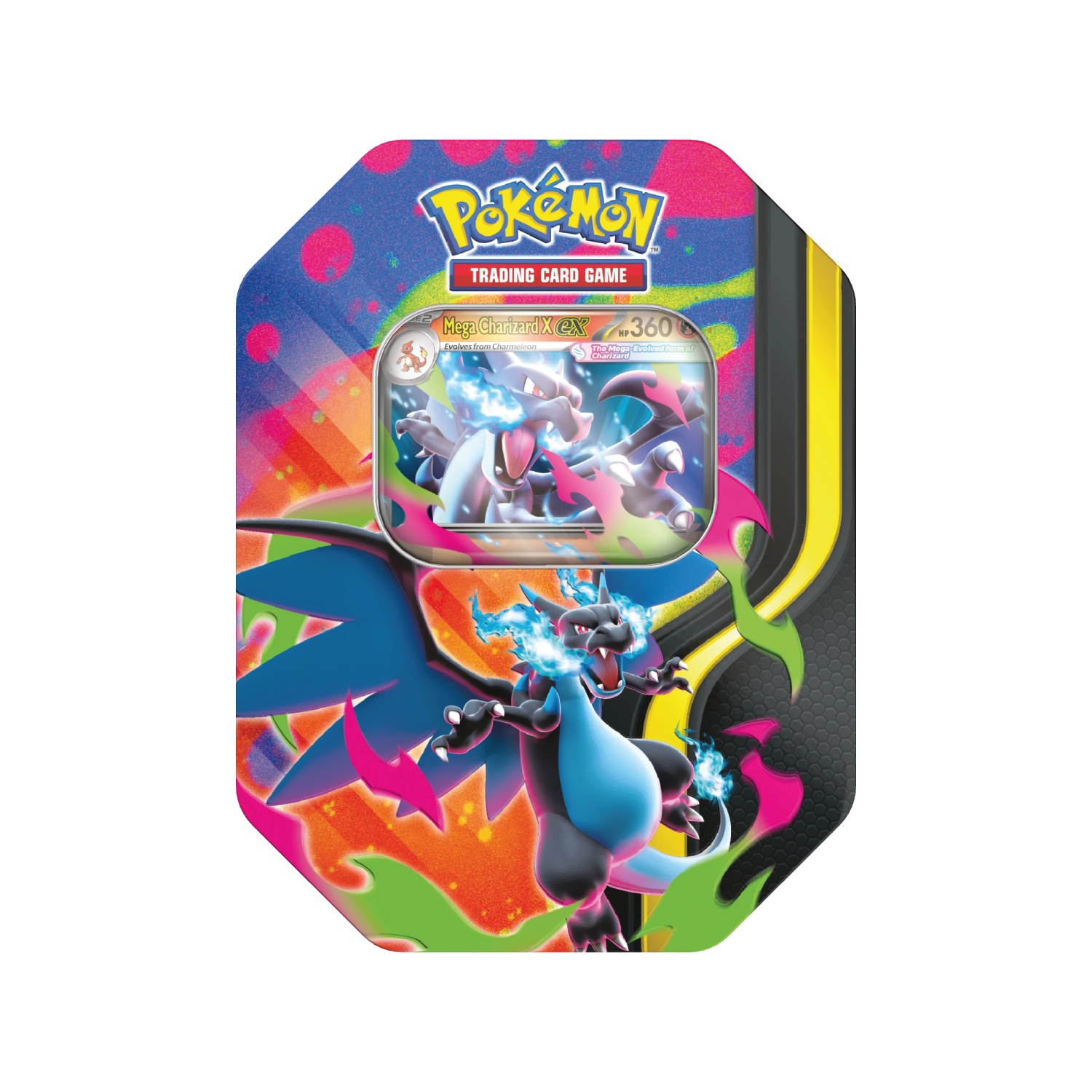 Lata Pokémon Trading Card Game com Mega Charizard X