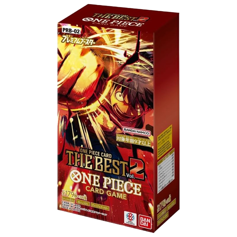 Caixa de jogo de cartas One Piece Card Game THE BEST Vol.2 com personagem e texto colorido