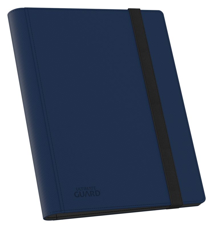 Capa azul escura com fecho elástico preto e texto Ultimate Guard