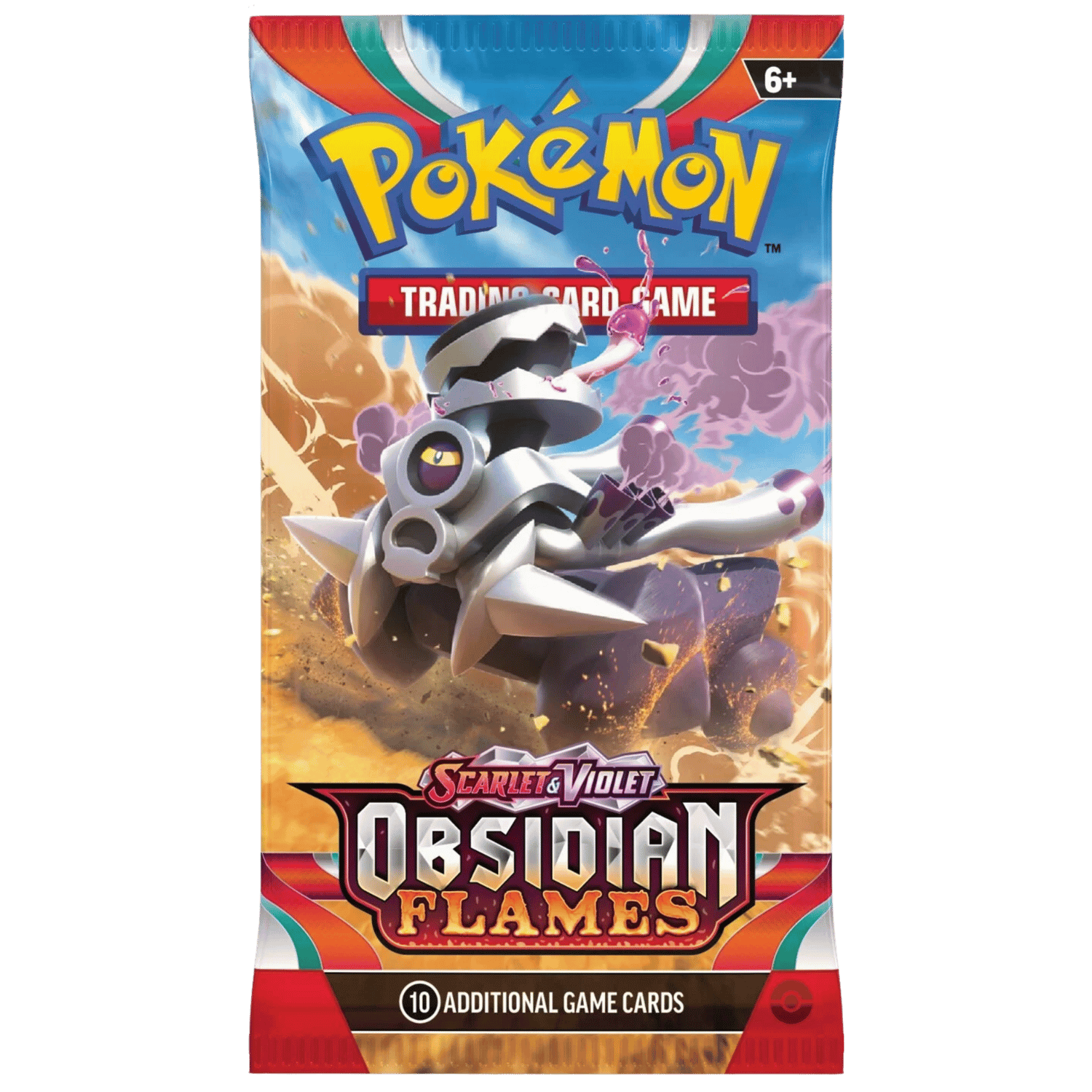 Embalagem de booster de cartas Pokémon Scarlet & Violet Obsidian Flames