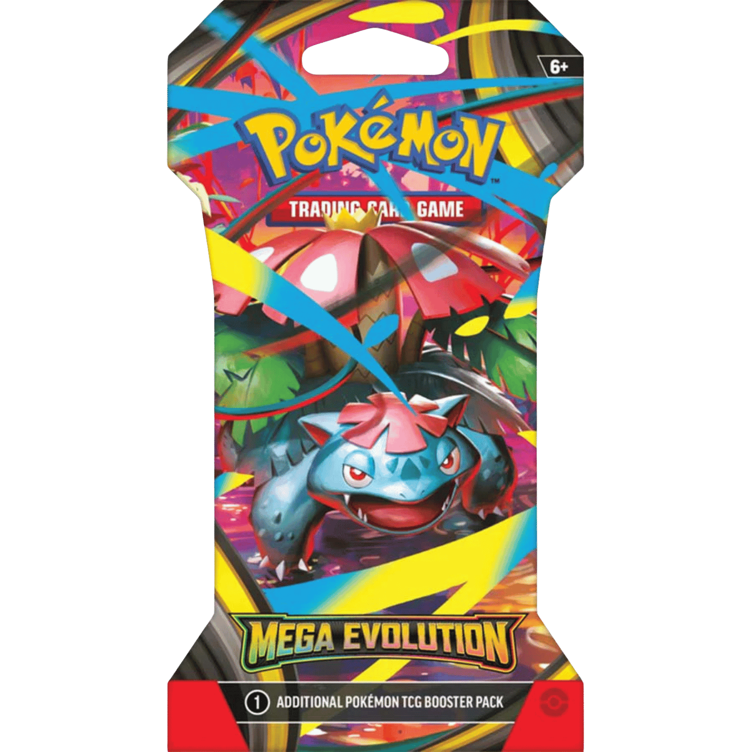 Pacote de booster Pokémon Mega Evolution com ilustração de Venusaur