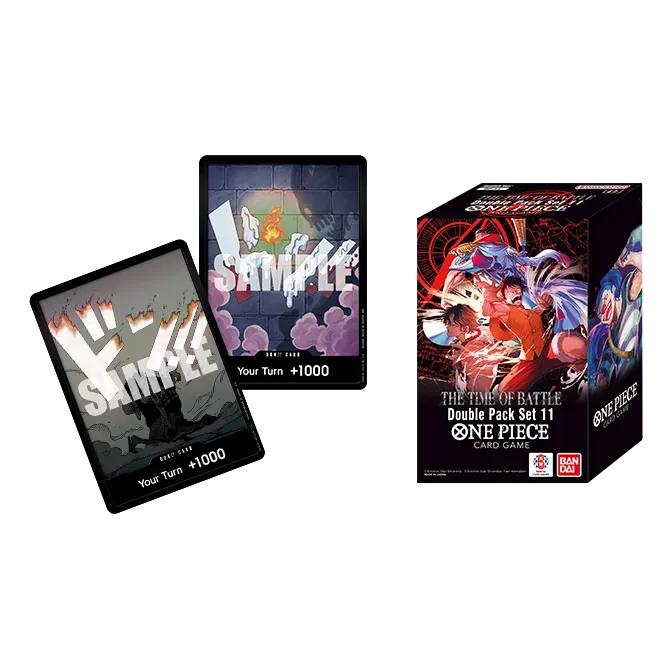 Embalagem e cartas do jogo One Piece Card Game em fundo branco