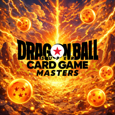 Imagem do jogo Dragon Ball Super Card Game Masters com esferas laranja e texto preto