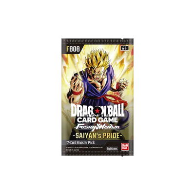 Embalagem Dragon Ball Super Card Game Fusion War - Saiyans Pride com personagem Saiyan.