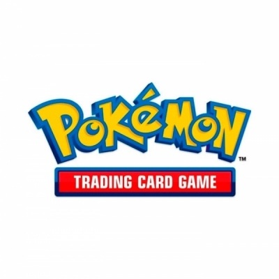 Logótipo do jogo Pokémon Trading Card Game em amarelo, azul e vermelho