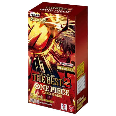 Caixa de jogo de cartas One Piece Card Game THE BEST Vol.2 com personagem e texto colorido