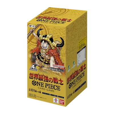 Embalagem do jogo de cartas One Piece com personagem anime e texto em japonês