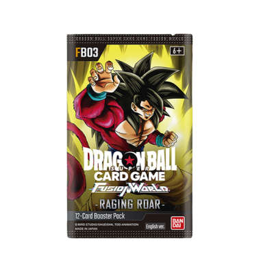 Pack de cartas Dragon Ball Super Card Game com personagem anime em fundo amarelo.