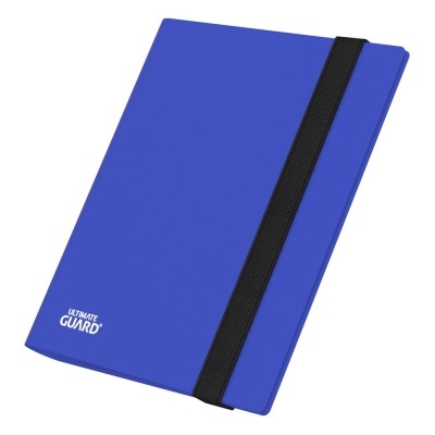 Álbum protector de cartas azul com elástico preto e texto branco Ultimate Guard