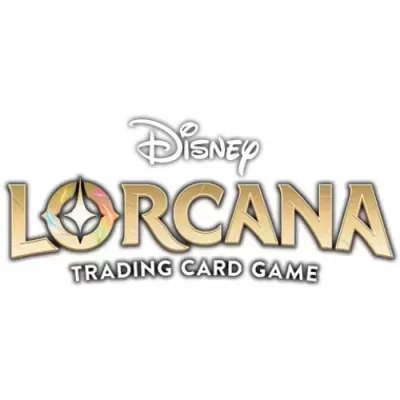 Logo do jogo de cartas colecionáveis Disney Lorcana em fundo branco