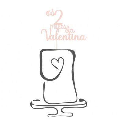 Topo para bolo em acrílico cor-de-rosa com texto e design de coração