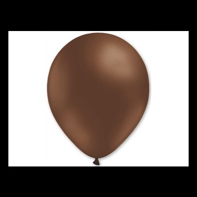 Balão de látex marrom com nó na extremidade inferior