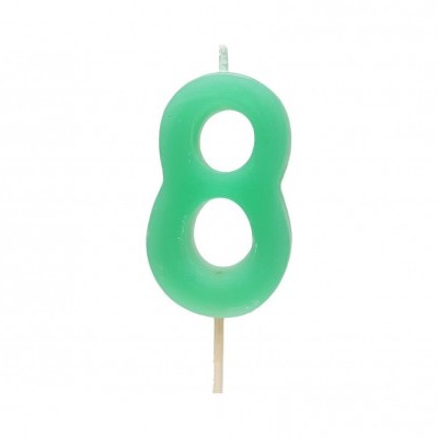 Vela de aniversário número 8 verde