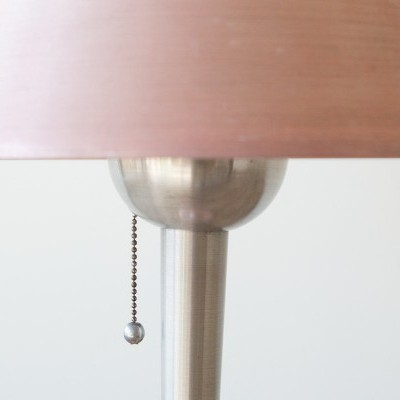 Candeeiro de mesa metal e tecido castanho