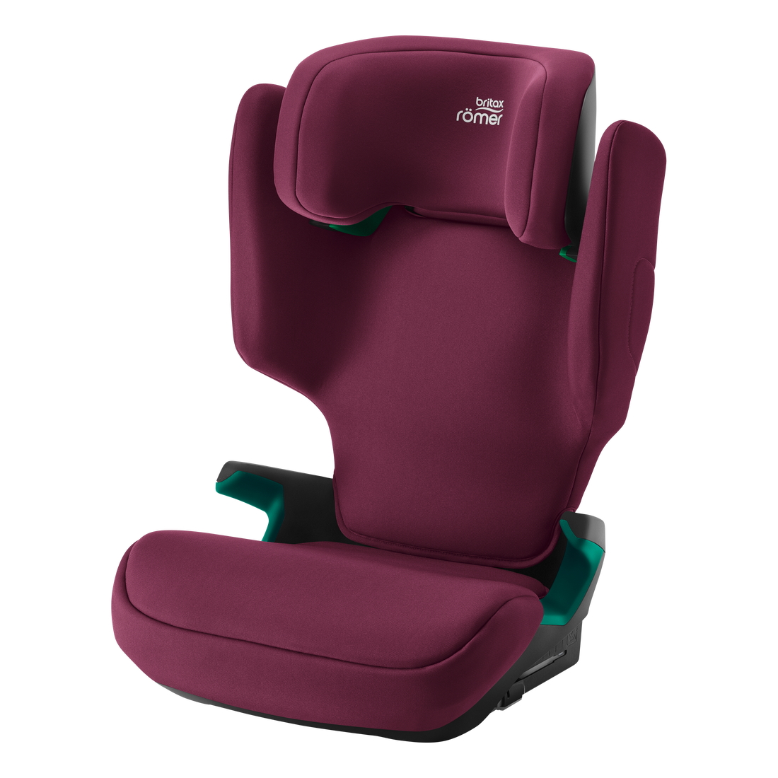Cadeira auto elevatória Britax Römer Discovery Plus 2 Car Seat (FF: 100/150 cm) Cadeira auto para criança Britax Römer roxa com base verde e apoios laterais acolchoados