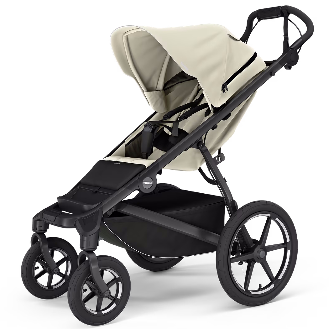 Carro bebé Thule Urban Glide 4 Baby Stroller Carrinho de bebé bege com estrutura preta e três rodas