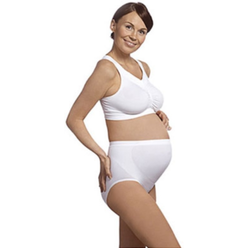 Cueca Cinta de Gravidez Carriwell Seamless Ligth Support Panty Roupa interior feminina branca para grávida, soutien e cuecas de cintura alta.