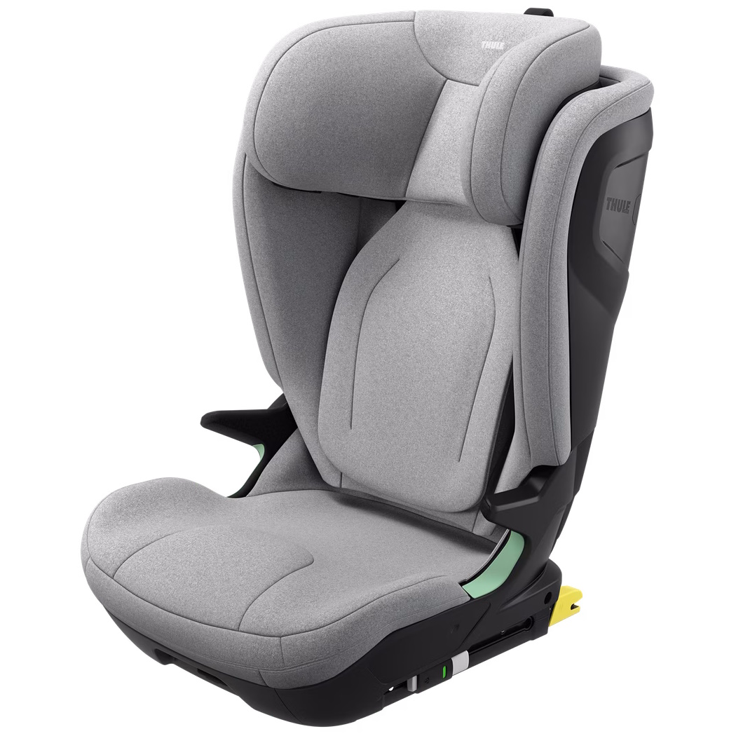Cadeira auto Thule Palm car seat (FF:100-150cm) Cadeira auto cinza claro com estrutura preta e detalhes em verde e amarelo