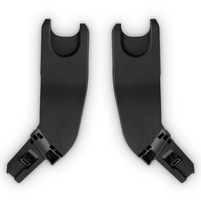 Par de adaptadores pretos para carrinho de bebé em plástico