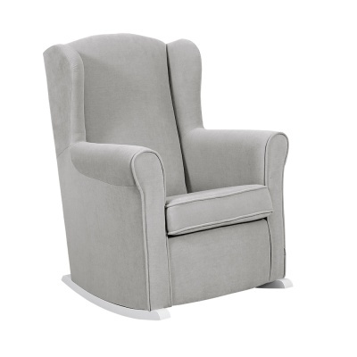 Poltrona de baloiço cinza claro para bebé com base branca