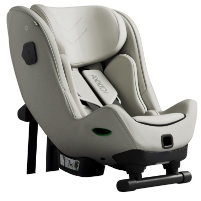 Cadeira de transporte para criança cinza com cintos de segurança