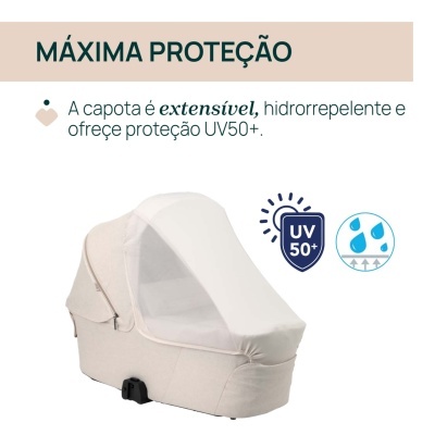Capota extensível bege claro com proteção UV50+