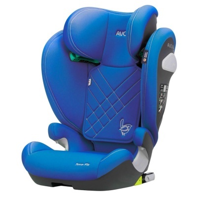 Cadeira auto infantil azul com detalhes pretos e cinza